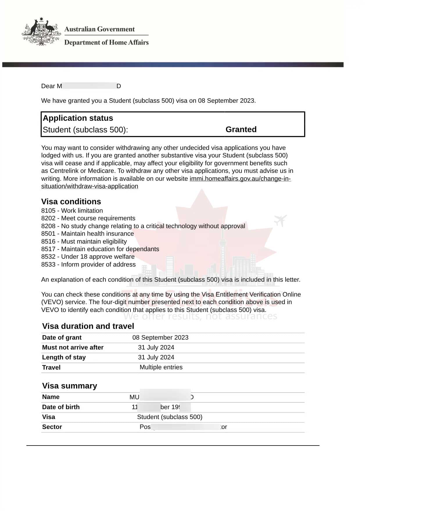 Student Visa Success